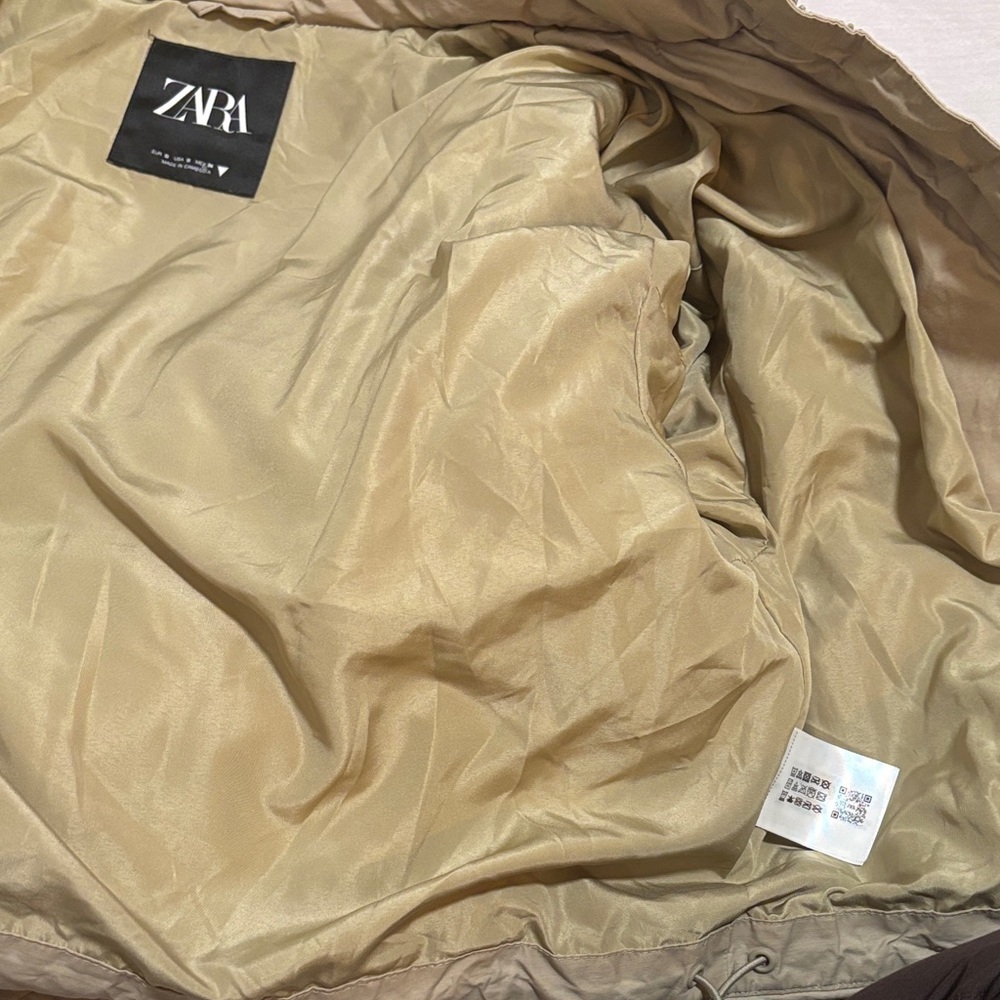 Zara Women's Beige Hooded Puffer Jacket - Picture 14 of 14